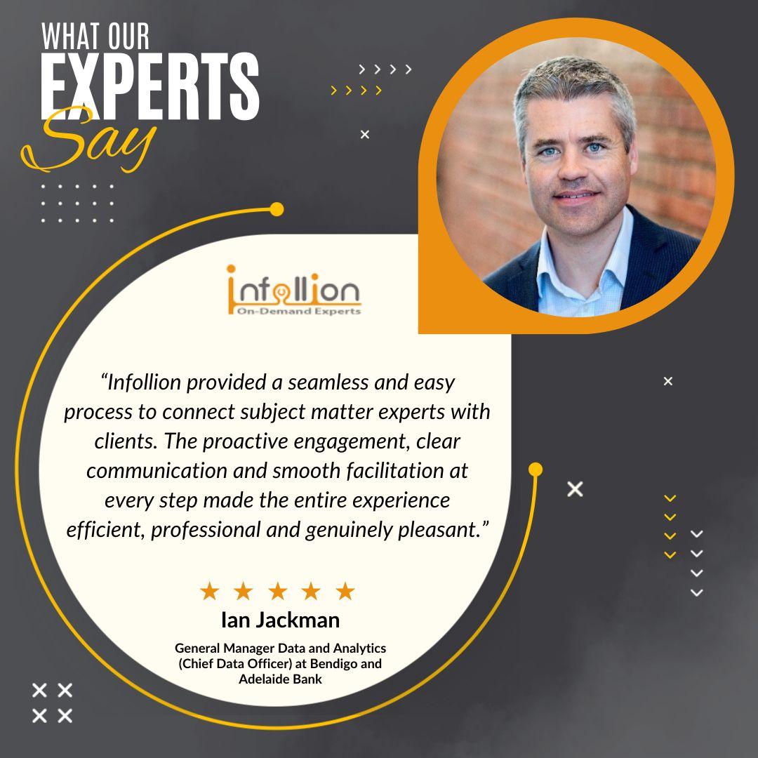 Testimonial from Ian Jackman, General Manager Data and Analytics (Chief Data Officer) at Bendigo and Adelaide Bank