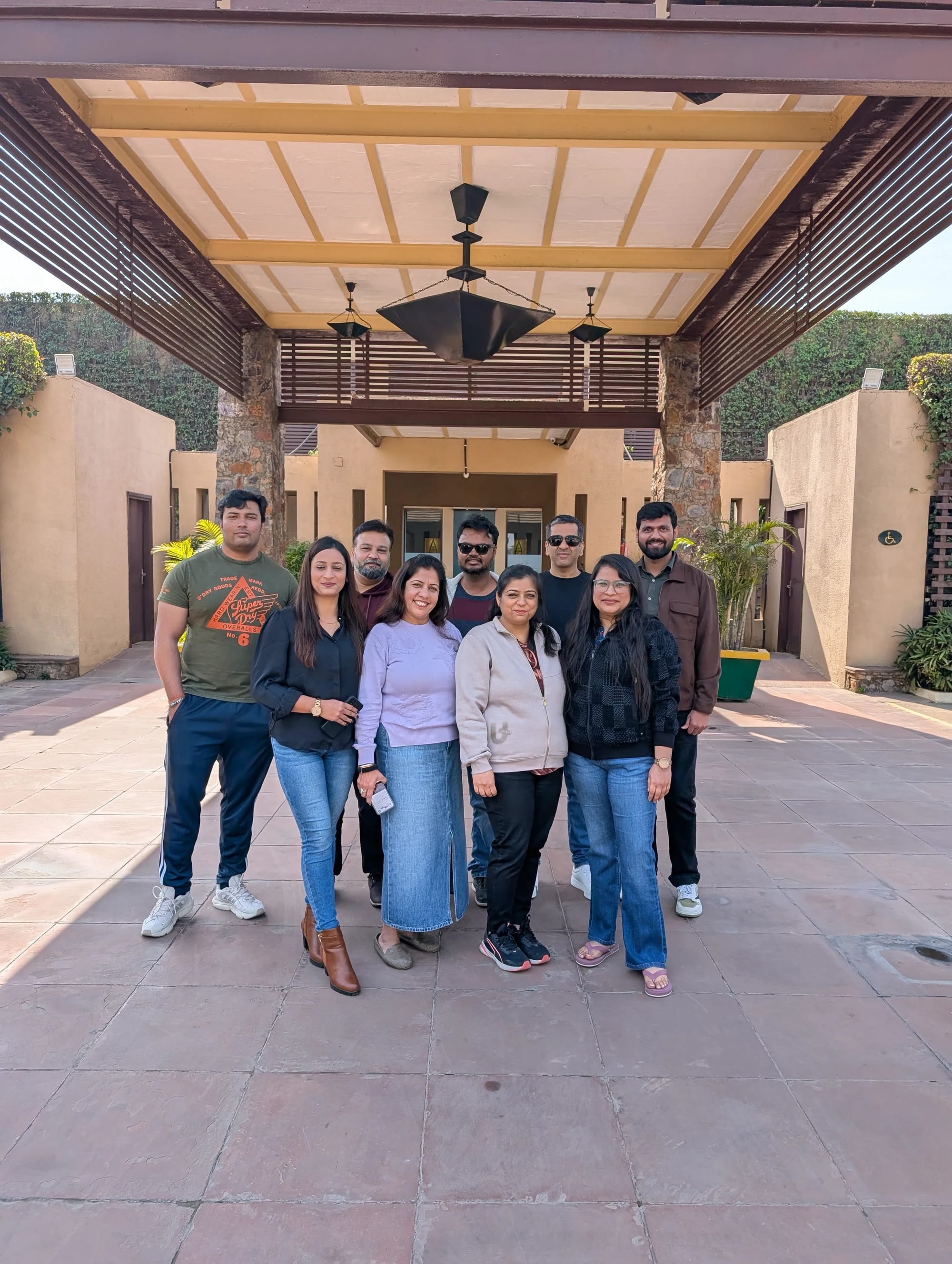 The Infollion team gathered together during an offsite trip.